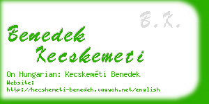 benedek kecskemeti business card