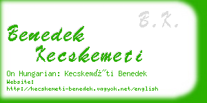 benedek kecskemeti business card